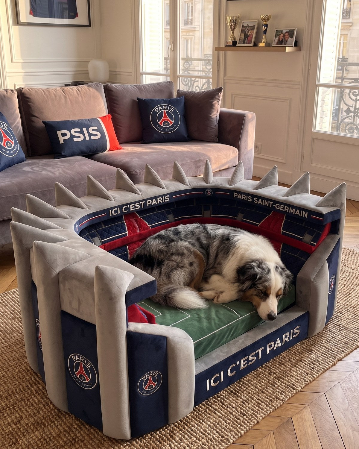 Un lit construit comme un stade